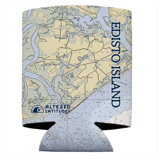 Edisto Island Chart Can Cooler (4-Pack)