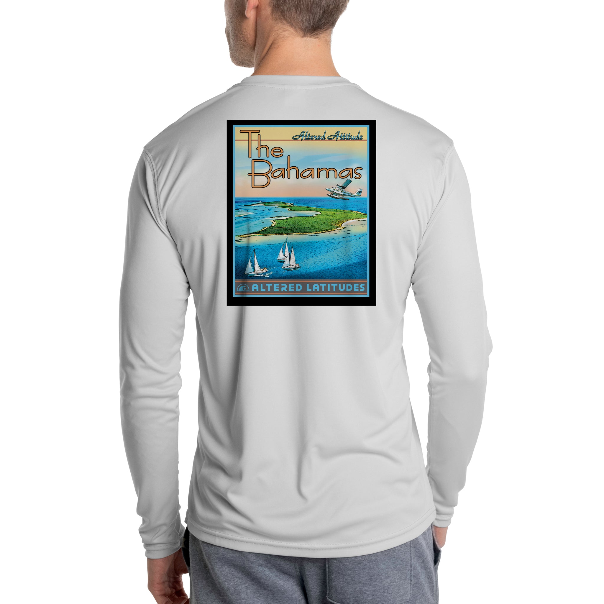 Vintage Destination The Bahamas Men's UPF 50 Long Sleeve