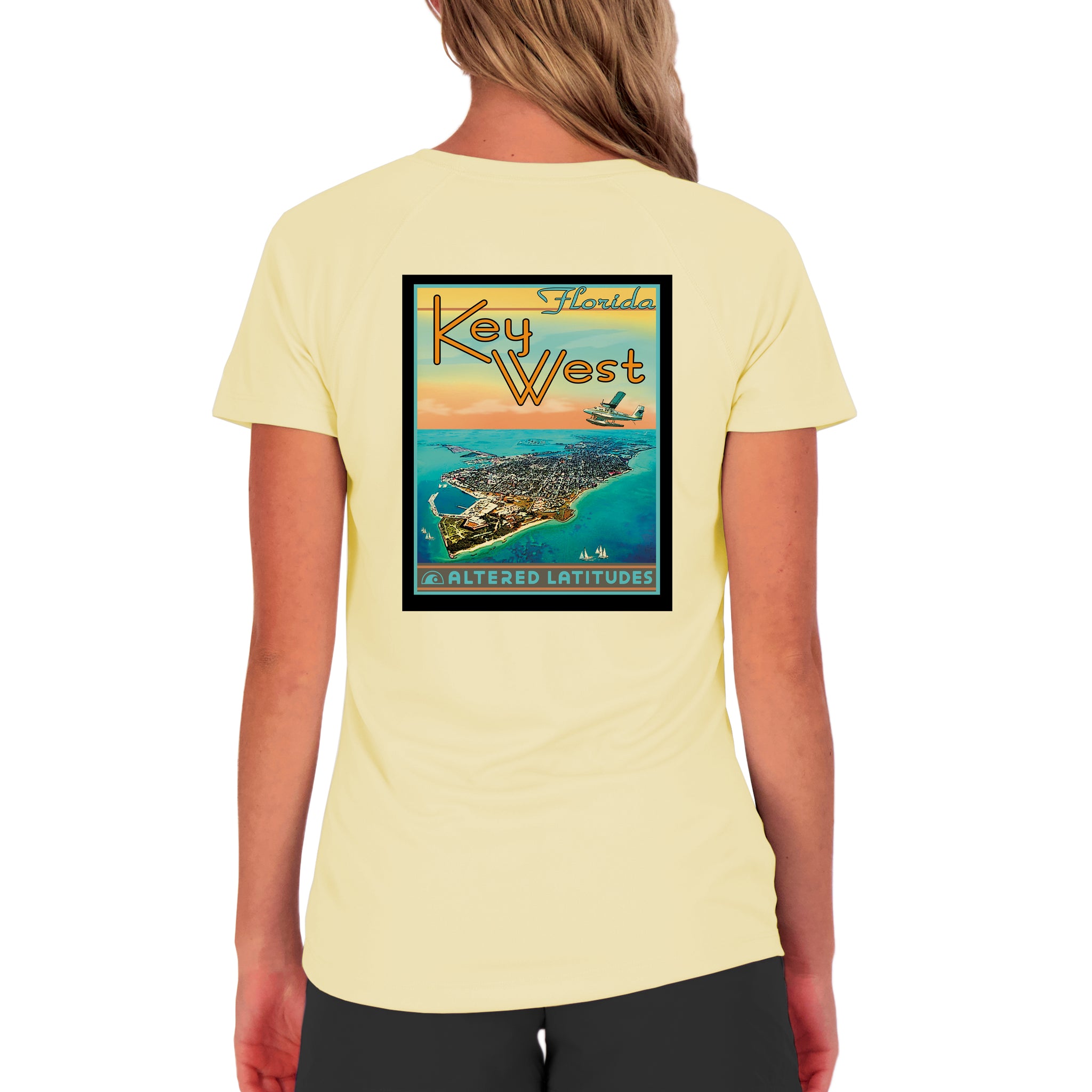 Vintage Destination Key West Women's UPF 50 Short Sleeve