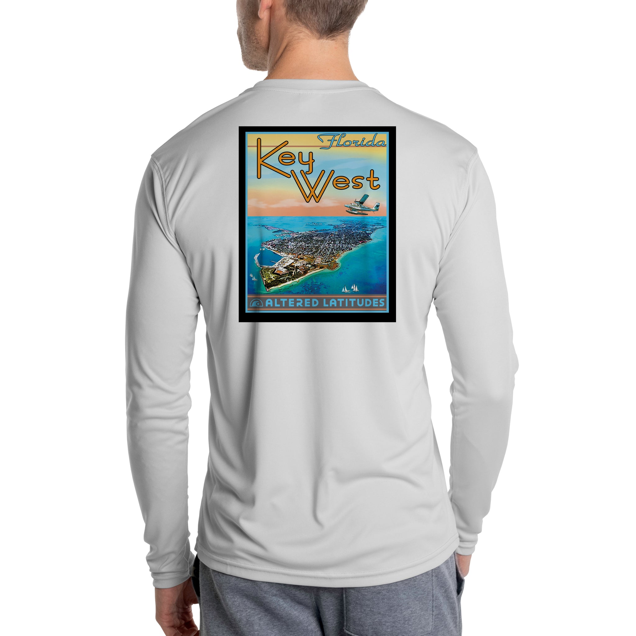 Vintage Destination Key West Men's UPF 50 Long Sleeve