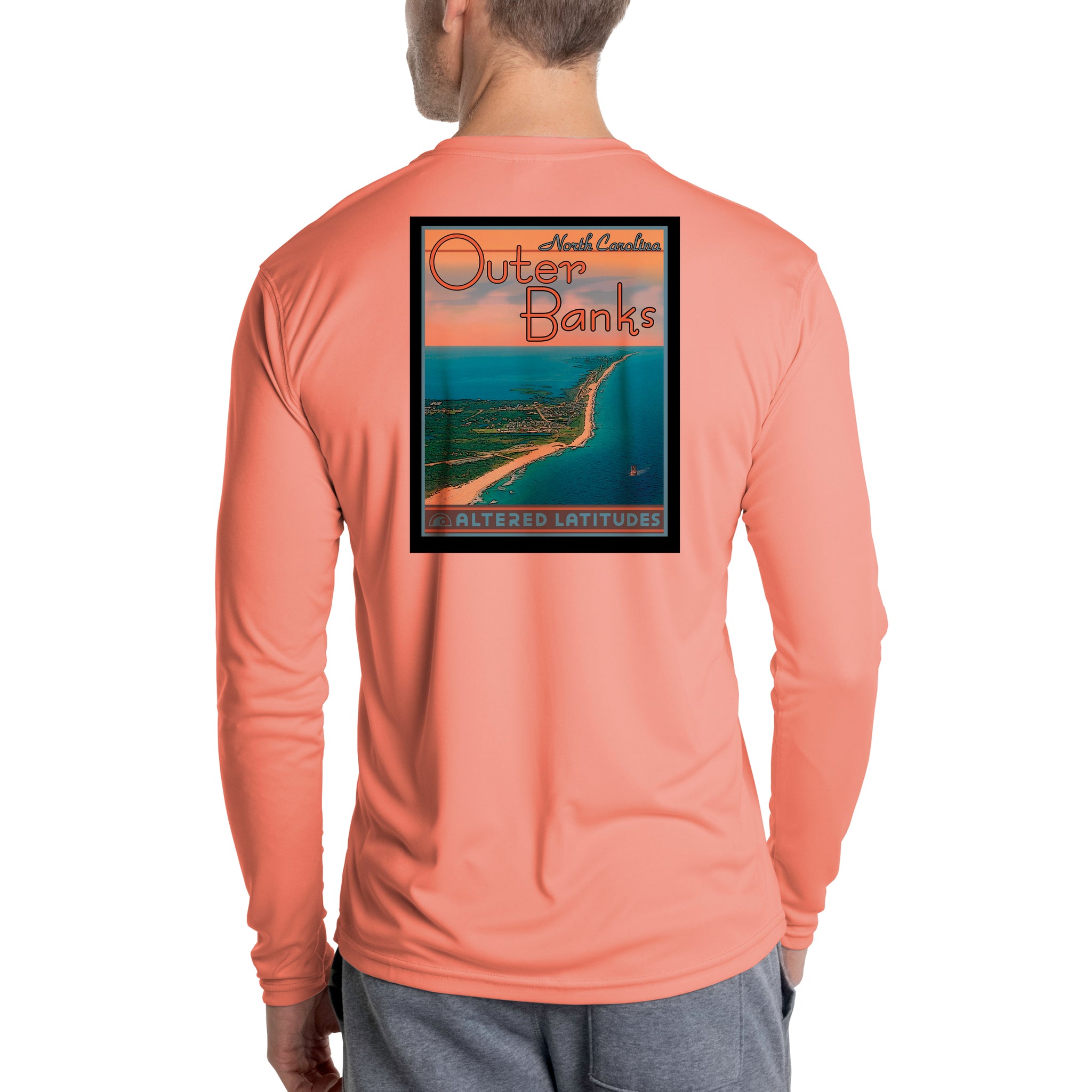 Vintage Destination Outer Banks Men's UPF 50 Long Sleeve