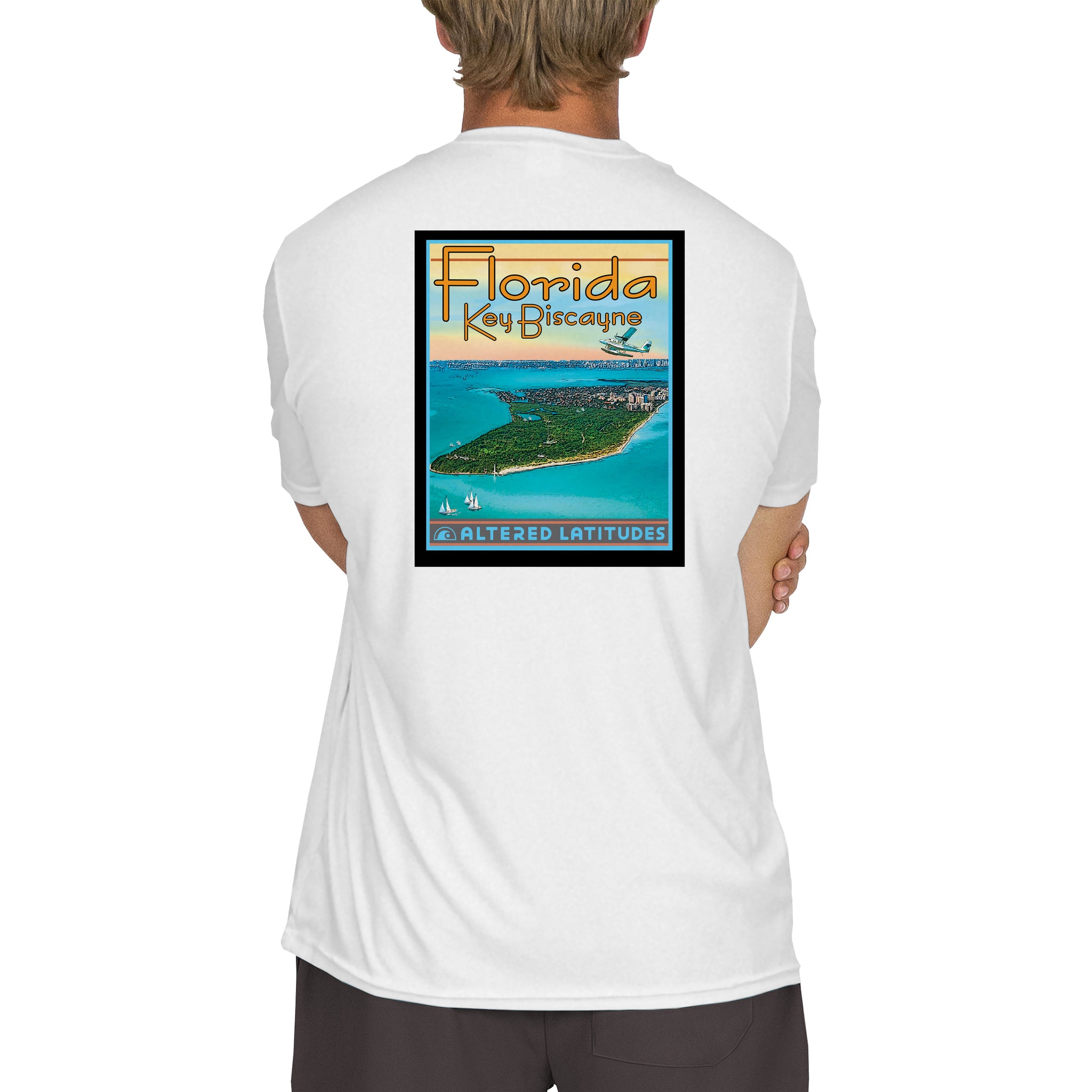 Vintage Destination Key Biscayne Men's UPF 50 Short Sleeve