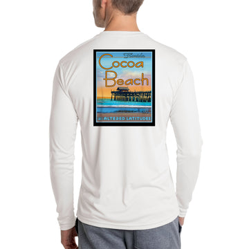 Vintage Destination Cocoa Beach Men's UPF 50 Long Sleeve