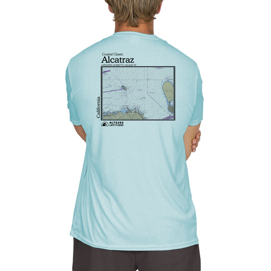 Coastal Classics Saint Croix Nautical Chart Men's UPF 50+ Sun Protection  Long Sleeve T-Shirt X-Small Columbia Blue