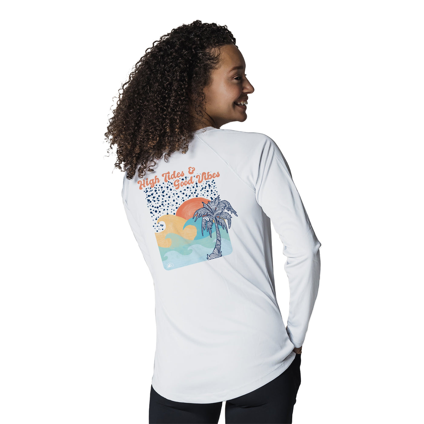 Women's High Tides Good Vibes Sun Protection Performance T-shirt