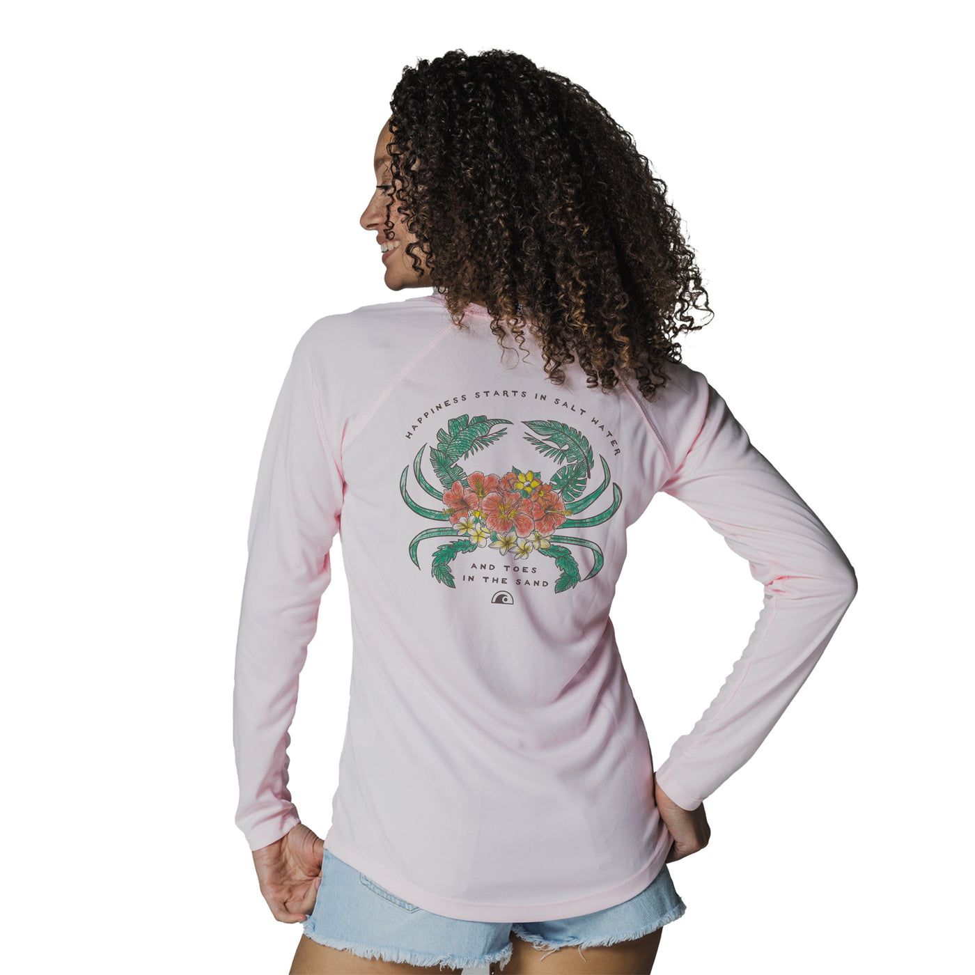 Women's Floral Crab Sun Protection Performance T-shirt