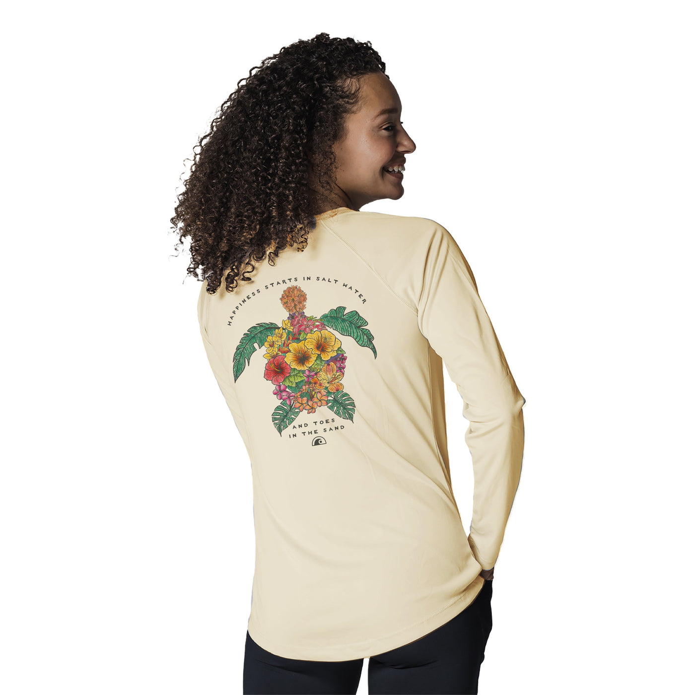 Women's Floral Turtle Sun Protection Performance T-shirt