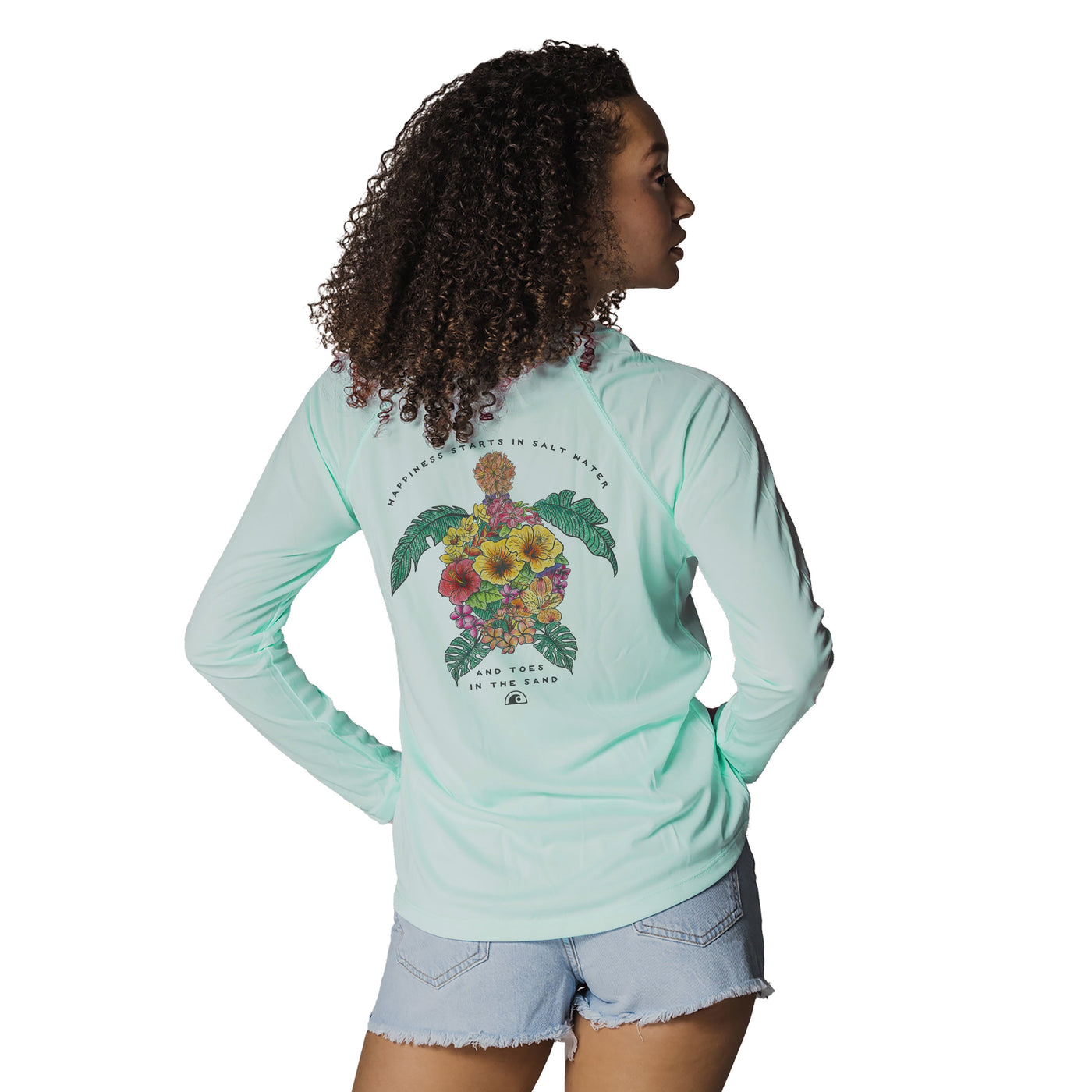 Women's Floral Turtle Sun Protection Performance T-shirt