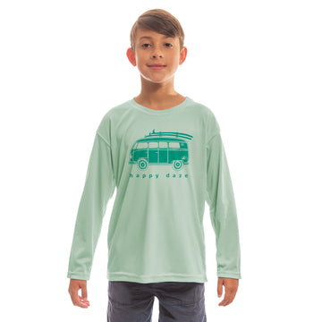 Youth Teal VW Bus UPF 50 Long Sleeve