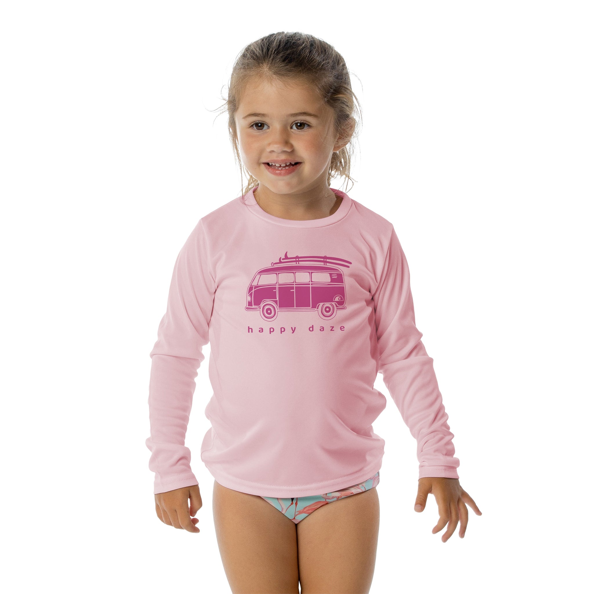 Toddler Pink VW Bus UPF 50+ Long Sleeve