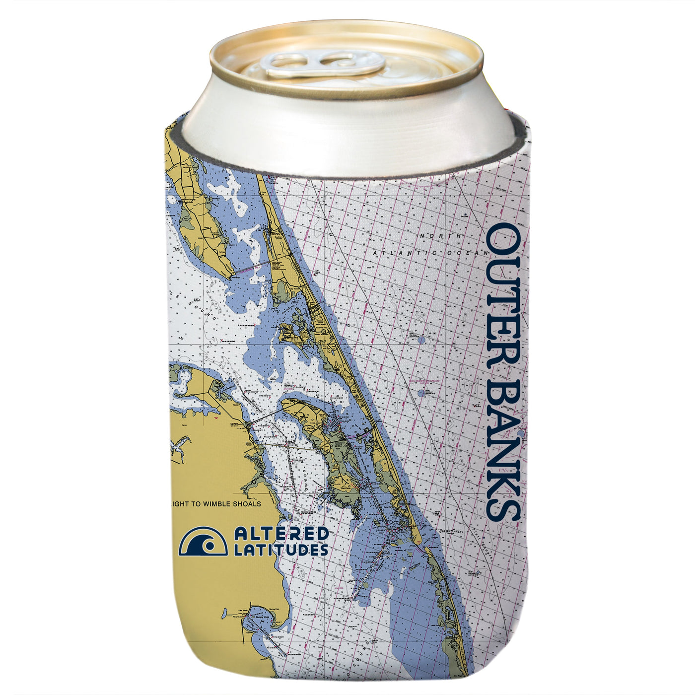 Altered Latitudes Outer Banks Chart Standard Beverage Cooler (4-Pack)