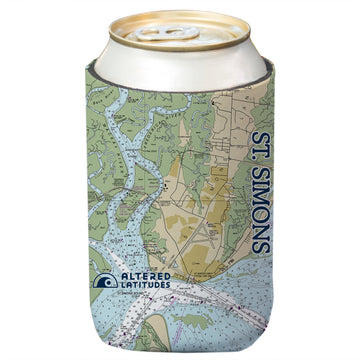 St. Simons Chart Beverage Cooler (4-Pack)