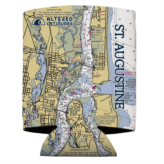 St. Augustine Chart Can Cooler (4-Pack)