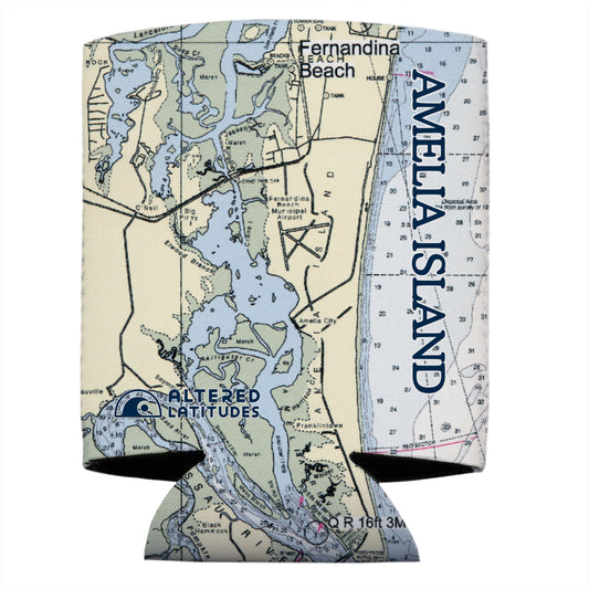 Amelia Island Chart Can Cooler (4-Pack)