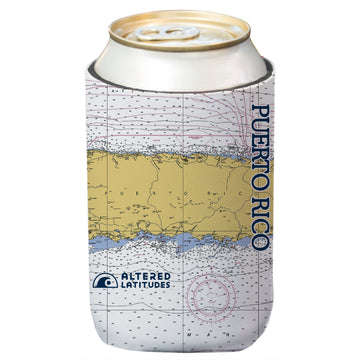 Puerto Rico Chart Can Cooler (4-Pack)
