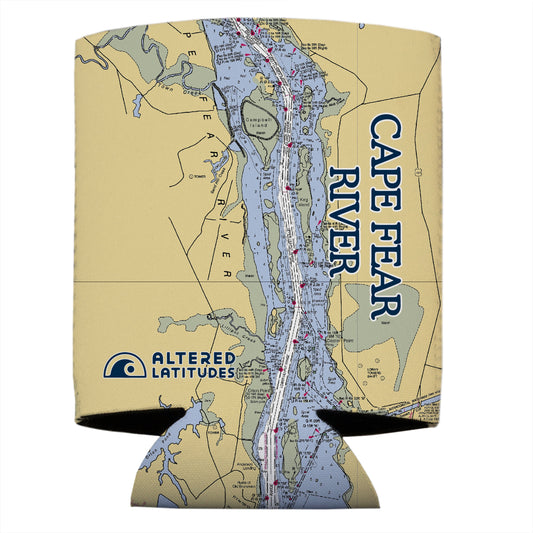 Cape Fear River Chart Can Cooler (4-Pack)