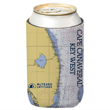 Cape Canaveral to Key West Chart Can Cooler (4-Pack)