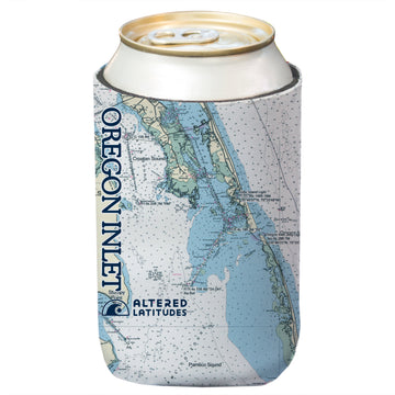 Oregon Inlet Chart Can Cooler (4-Pack)