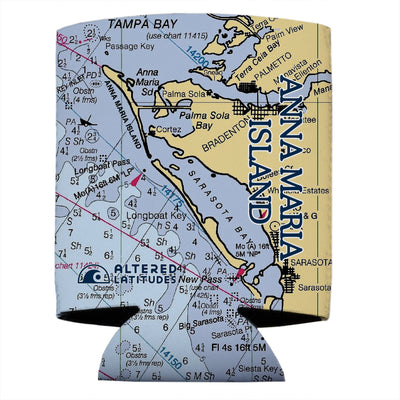 Altered Latitudes Anna Maria Island Chart Standard Can Cooler (4-Pack)