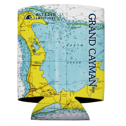 Grand Cayman Chart Can Cooler (4-Pack)