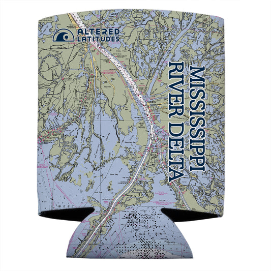 Mississippi River Delta Chart Can Cooler (4-Pack)