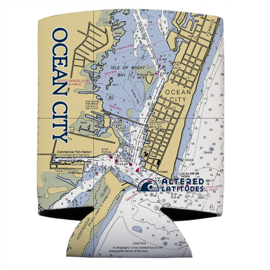Ocean City Chart Can Cooler (4-Pack)