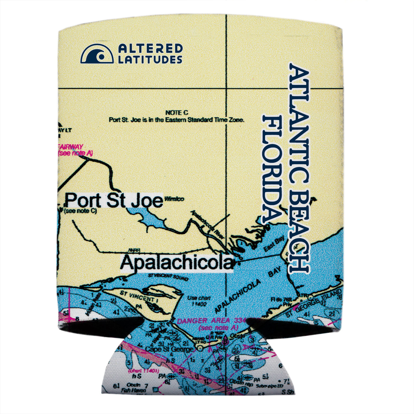 Altered Latitudes Atlantic Beach, FL Chart Standard Can Cooler (4-Pack)