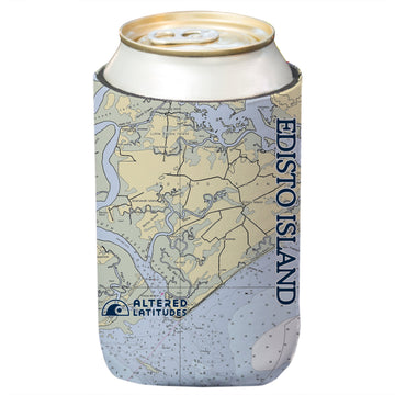 Edisto Island Chart Can Cooler (4-Pack)