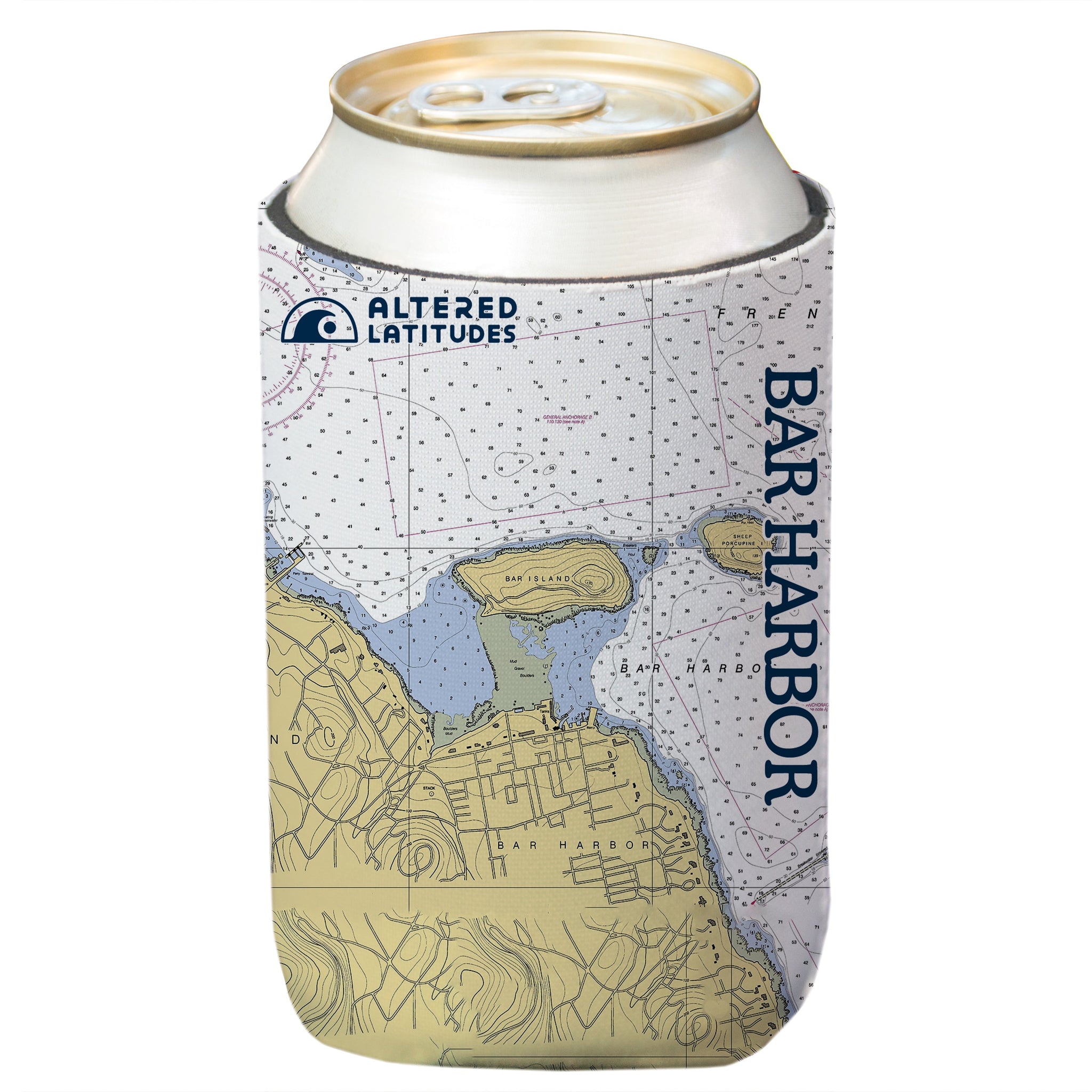 Bar Harbor Chart Can Cooler (4-Pack)