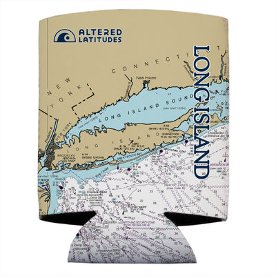 Altered Latitudes Long Island Chart Standard Can Cooler (4-Pack)