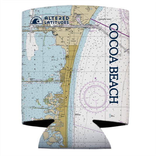 Cocoa Beach, FL Chart Can Cooler (4-Pack)