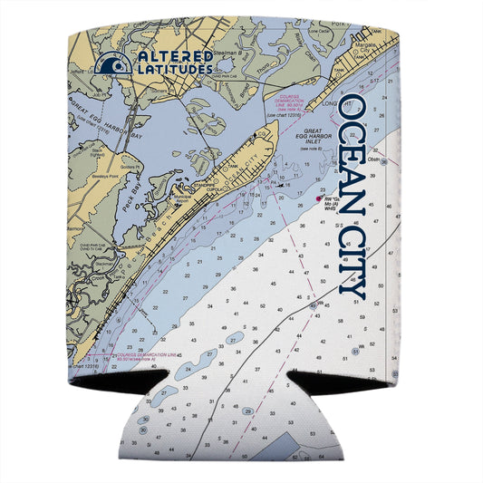 Ocean City, NJ Chart Can Cooler (4-Pack)