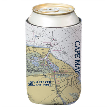 Cape May, NJ Chart Can Cooler (4-Pack)