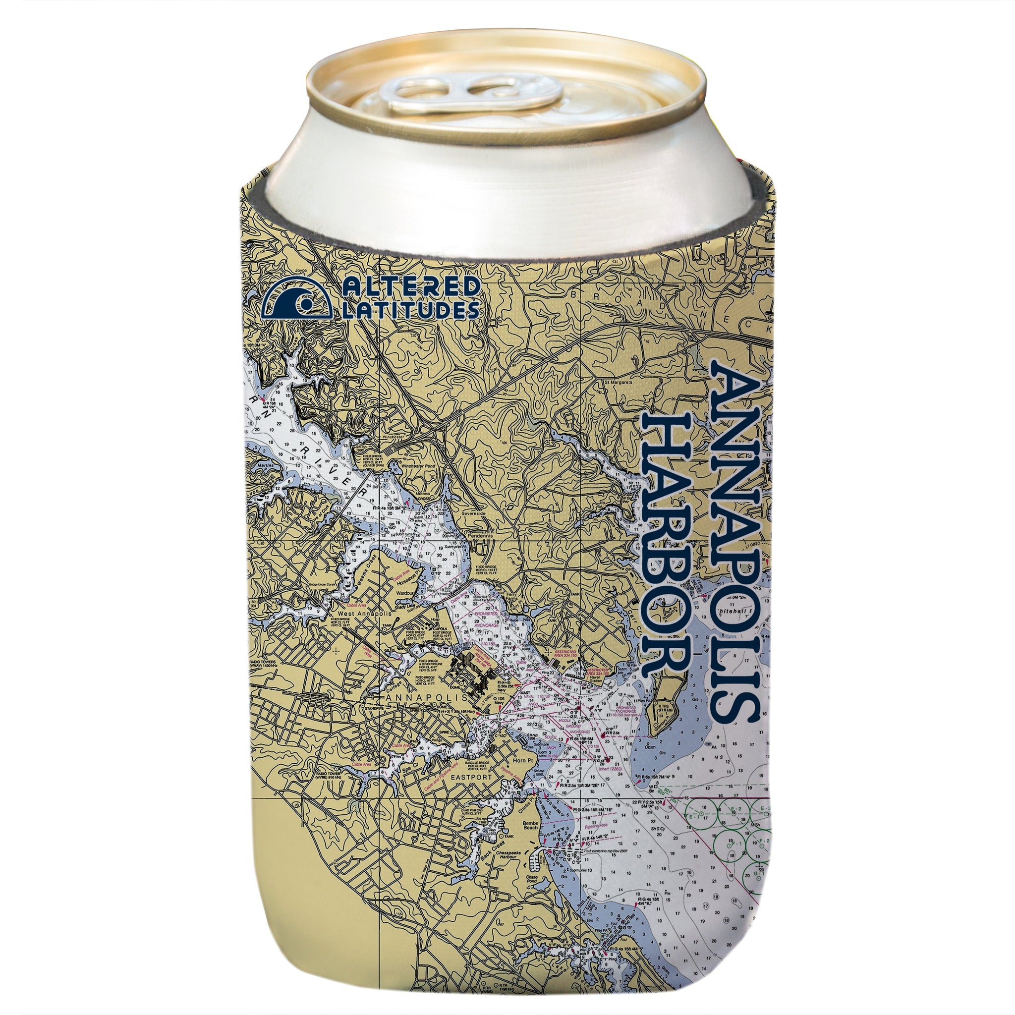 Annapolis Harbor Chart Can Cooler (4-Pack)