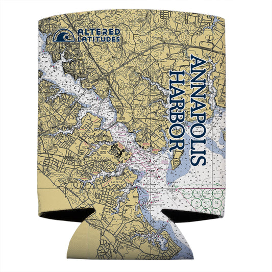 Annapolis Harbor Chart Can Cooler (4-Pack)