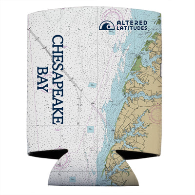 Altered Latitudes Chesapeake Bay Chart Standard Can Cooler (4-Pack)