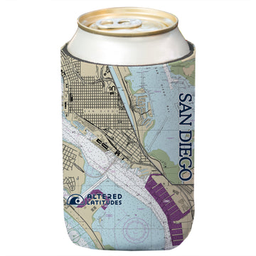 San Diego, CA Chart Can Cooler (4-Pack)
