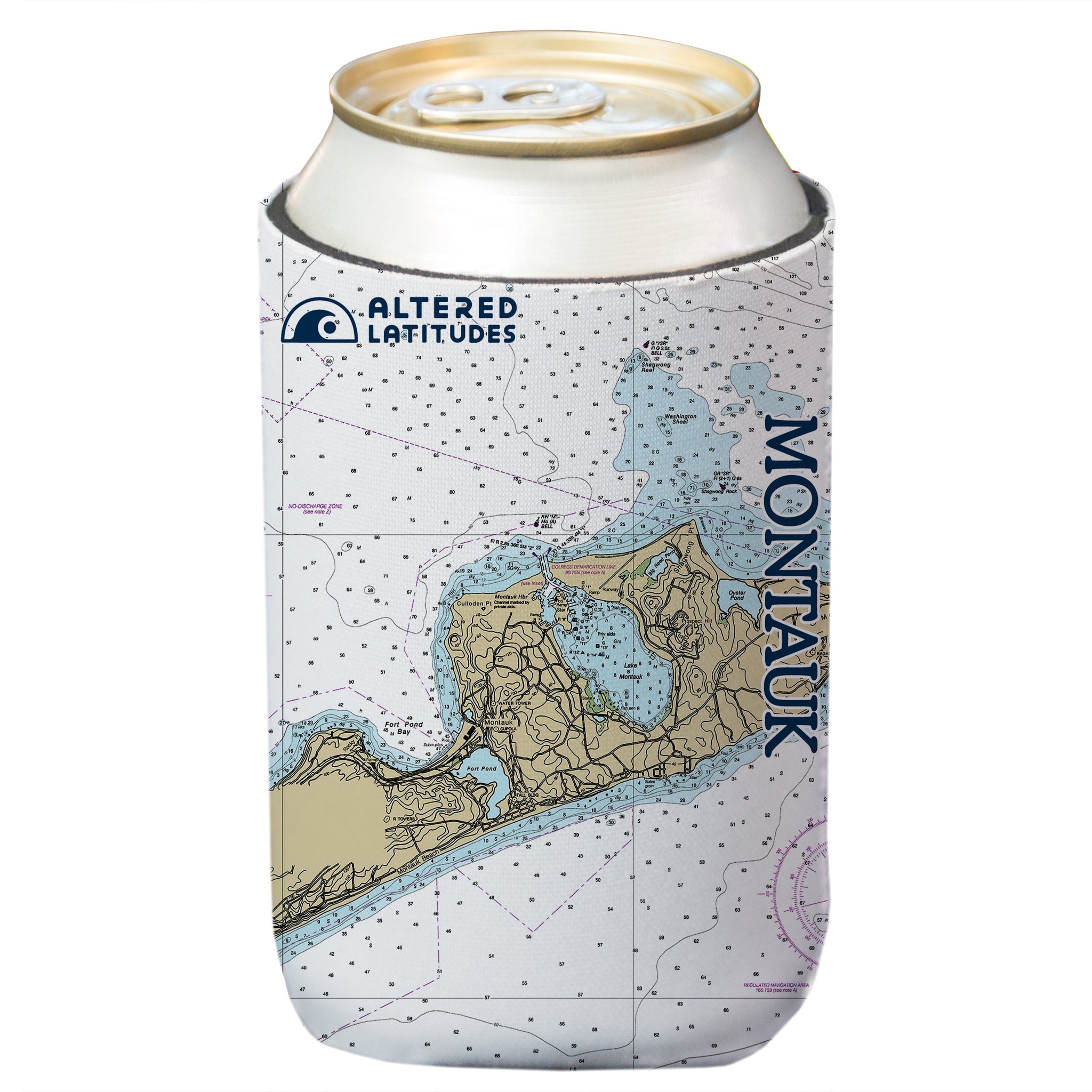 Montauk, NY Chart Can Cooler (4-Pack)