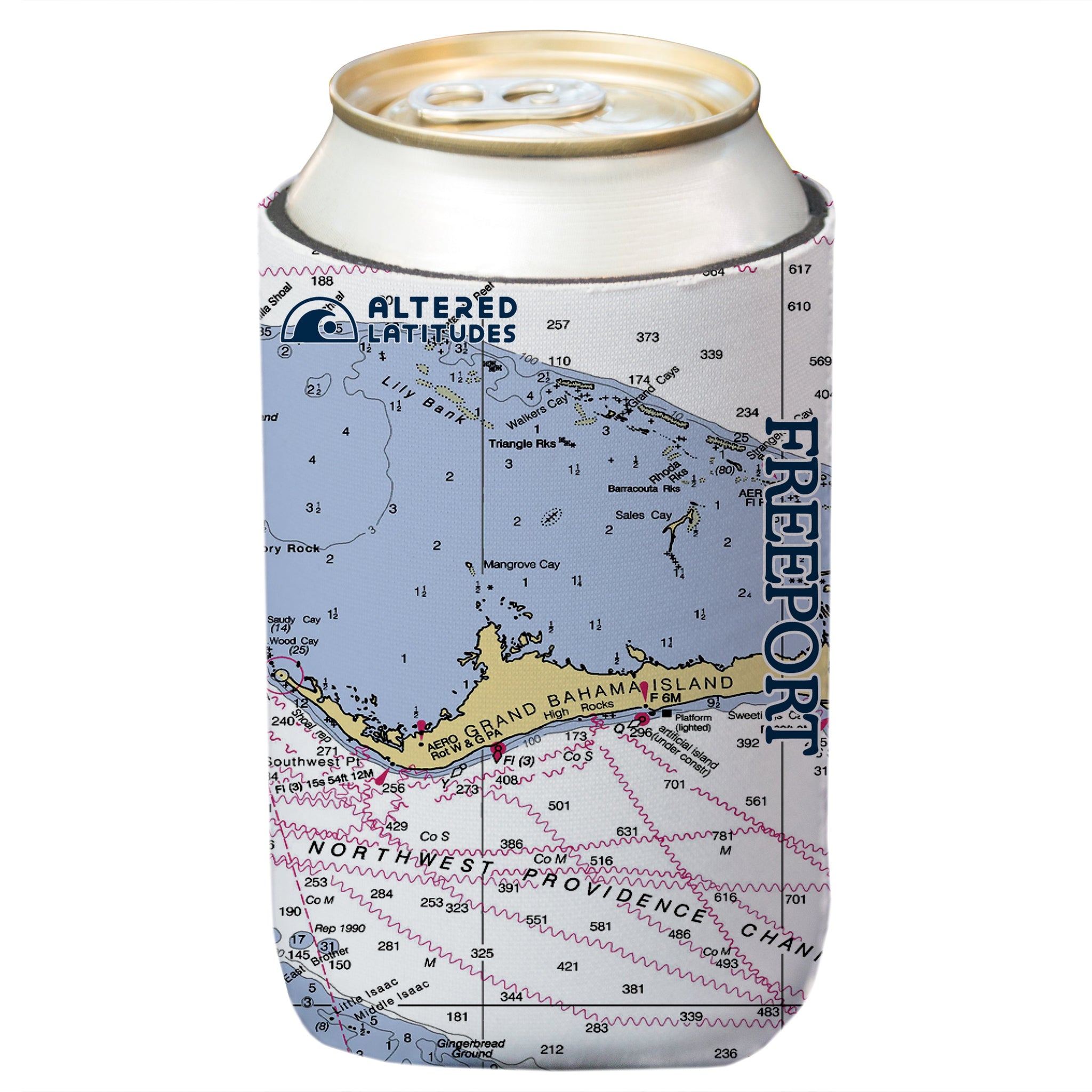 Freeport Chart Can Cooler (4-Pack)