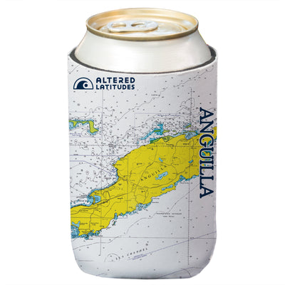 Altered Latitudes Anguilla, BWI Chart Standard Can Cooler (4-Pack)