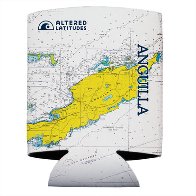 Altered Latitudes Anguilla, BWI Chart Standard Can Cooler (4-Pack)