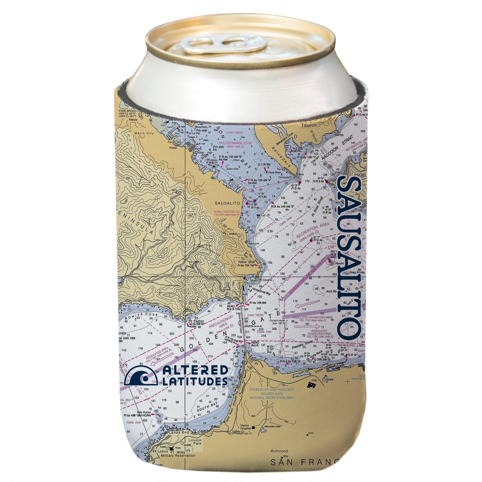 Sausalito, CA Chart Can Cooler (4-Pack)