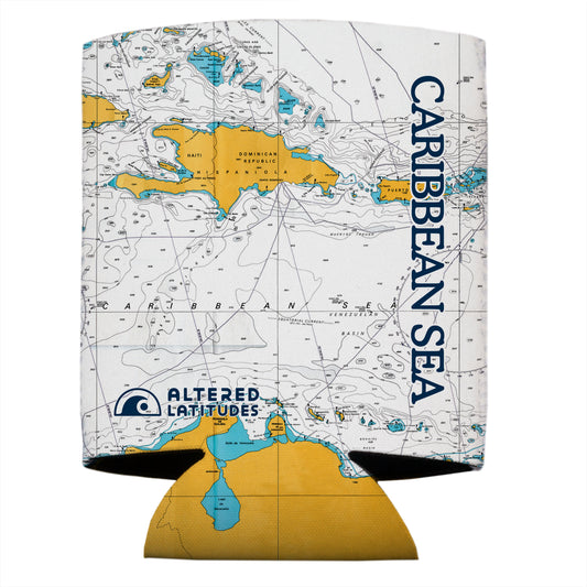 Caribbean Sea Chart Can Cooler (4-Pack)