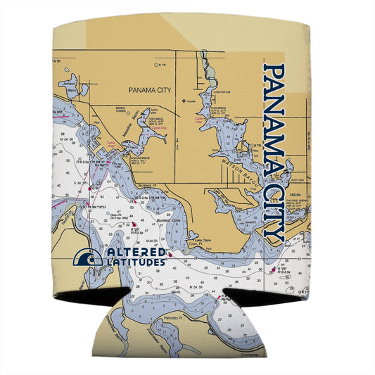 Panama City Beach Chart Can Cooler (4-Pack)
