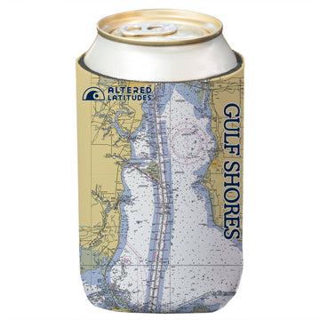 Gulf Shores Chart Can Cooler (4-Pack)