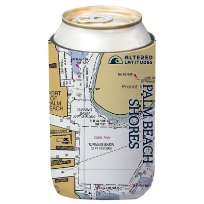 Altered Latitudes Palm Beach Shores Chart Standard Can Cooler (4-Pack)