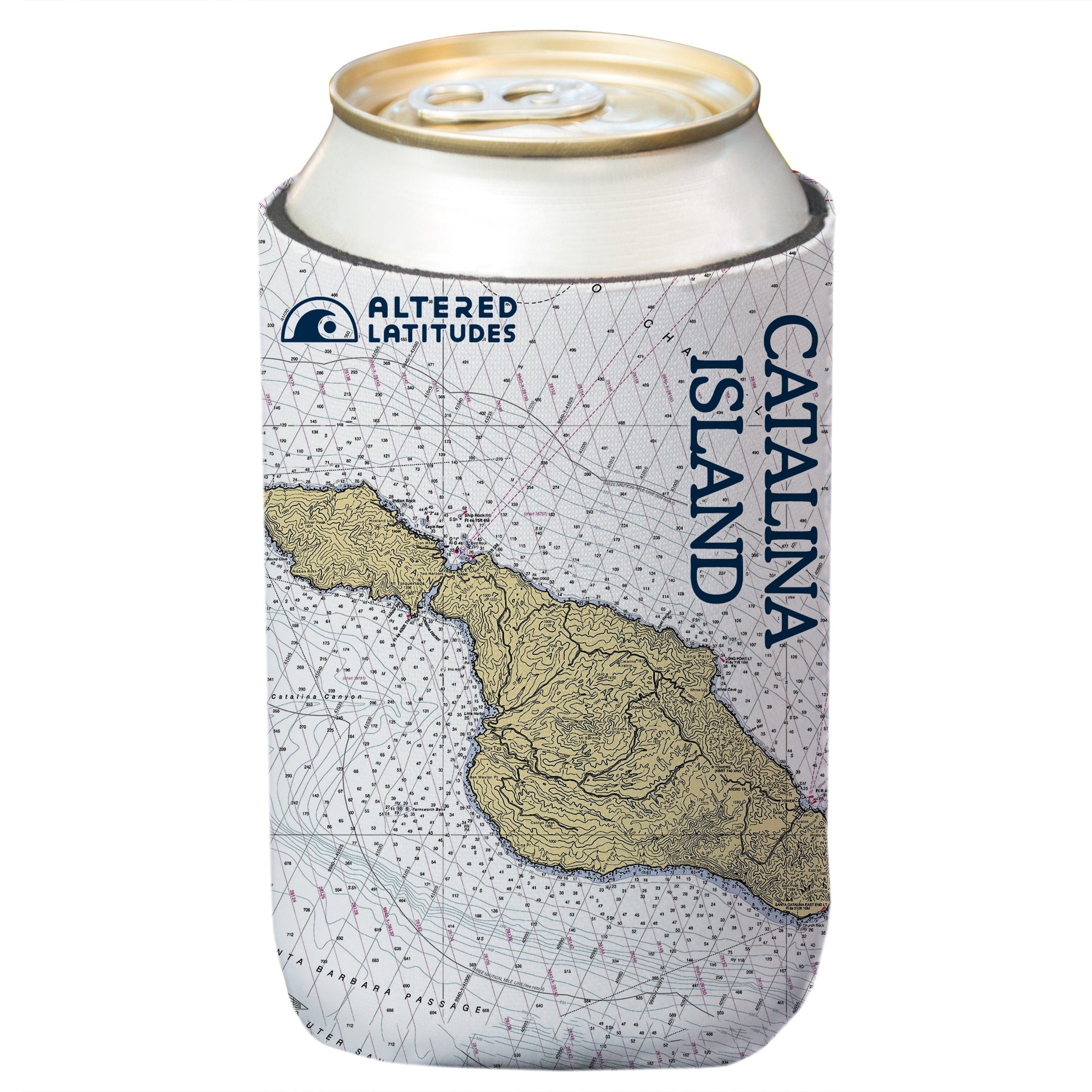 Catalina Island, CA Chart Can Cooler (4-Pack)