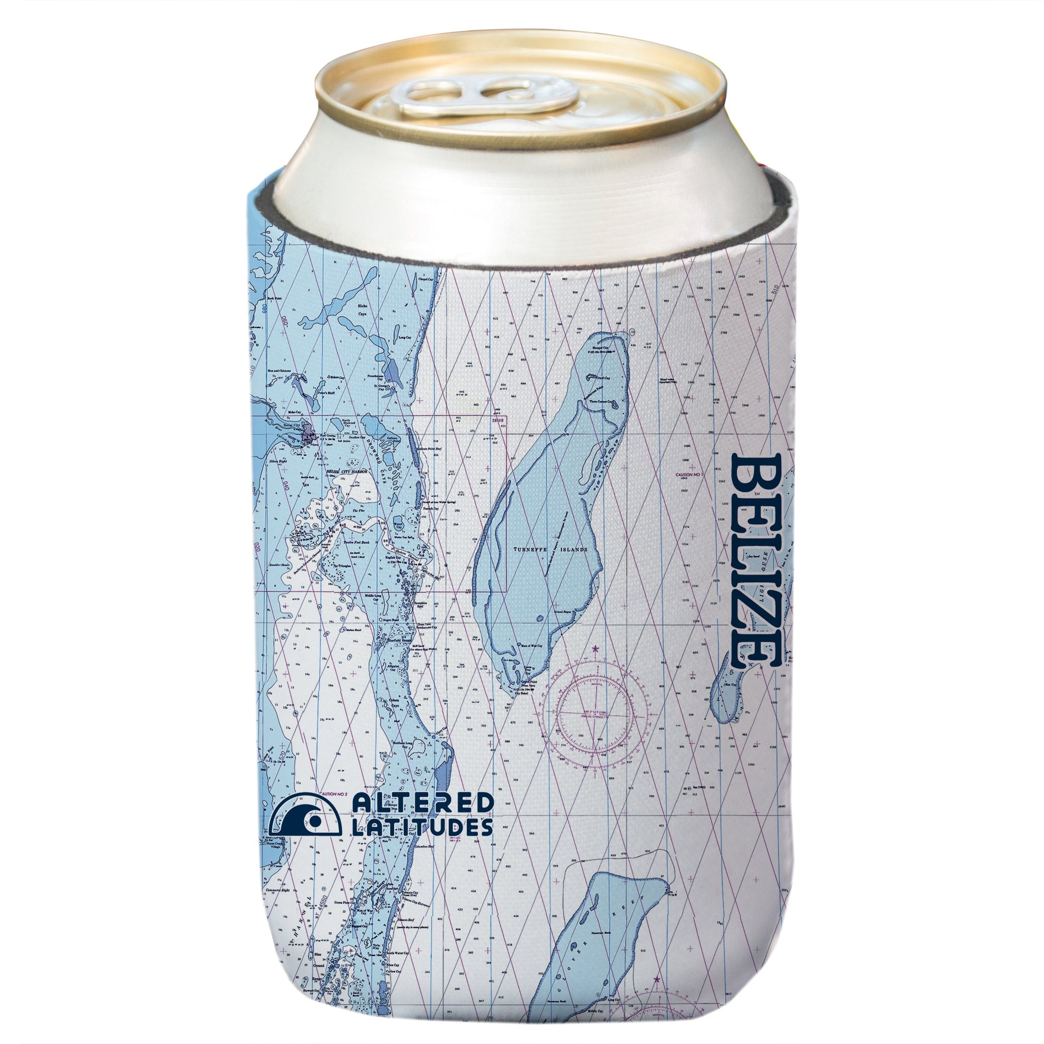 Belize Chart Can Cooler (4-Pack)