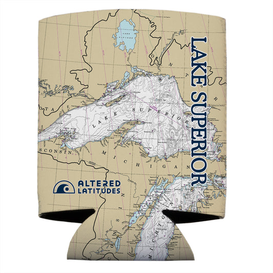 Lake Superior Chart Can Cooler (4-Pack)