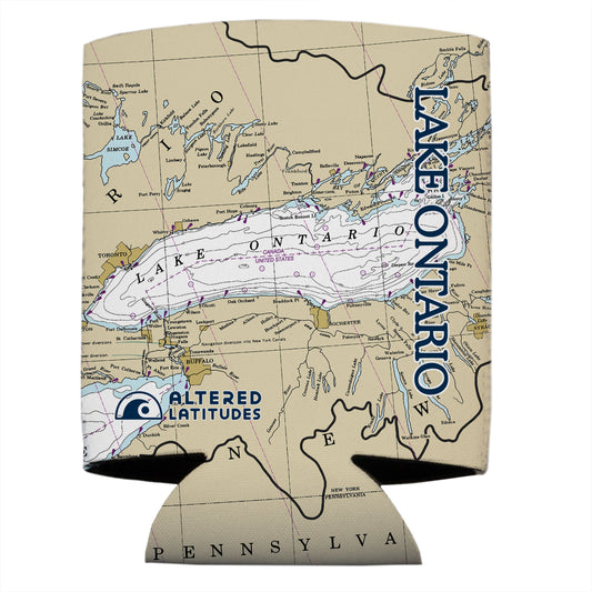 Lake Ontario Chart Can Cooler (4-Pack)